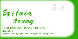 szilvia arvay business card